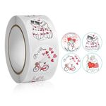 10 PC Roll Pack Valentine Day Heart Love Sticker Etichetta autoadesiva, Dimensioni: 2.5 cm / 1 pollice (K-154)