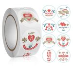 10 PC Roll Pack Valentine Day Heart Love Sticker Etichetta autoadesiva, Dimensioni: 2.5 cm / 1 pollice (K-174)