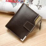 BAELLERRY Casual Portafoglio multifunzionale con cerniera Fibbia Tri-Piegatrice Borsa per uomo (marrone)