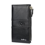 BAELLERRY Ladies Long Grande Capacity Fibbia Zip Clutch Portafoglio multi-card (nero)