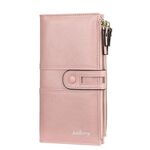 BAELLERRY Ladies Long Grande Capacity Fibbia Zip Clutch Portafoglio multi-card (rosa)