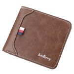 Portafoglio corto BAELLERRY Borsa a moneta orizzontale tri-fold per uomo (caffè scuro)