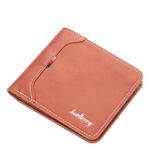 Portafoglio corto BAELLERRRY Borsa a moneta orizzontale tri-fold per uomo (marrone rosso)