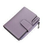 BAELLERRY N5013 Ladies Portata portafoglio multi-scheda Slot Slot Zipper Fibbia Borsa di monete (viola)