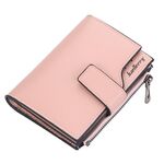 BAELLERRY N5013 Ladies Portata portafoglio multi-carte Slot Slot Zipper Fibbia Borsa con cerniera (Rosa)