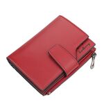 BAELLERRY N5013 Ladies Portata portafoglio multi-carta Slot con cerniera con cerniera con cerniera Borsa con cerniera (Gujube Red)
