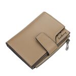 BAELLERRY N5013 WADies Croundped Portafunto Slot multi-card Slot Cerniera con cerniera Borsa con cerniera (grigia)