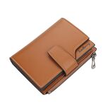 BAELLERRY N5013 Ladies Crotaped Portafunto Slot multi-card Slot Cerniera con cerniera Borsa con cerniera (Brown)