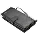 BAELLERRY S6701 Uomo Business Business Business Multi-Card Mid-Lunghezza frizione Fibbia Zipper Coin Borsellino (nero)