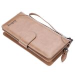 BAELLERRY S6701 Uomini Business Business Business Multi-Card Mid-Lunghezza frizione Fibbia Zipper Coin Borsellino (Brown)