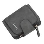 BAELLERRY Ladies Fibbia Nubuck Portamonete in pelle carina carino piccolo portafoglio studente fresco (nero)