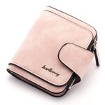 BAELLERRY Ladies Fibbia Nubuck in pelle portamonete in pelle carino piccolo portafoglio studente fresco (rosa chiaro)