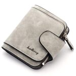 BAELLERRY Ladies Fibbia Nubuck in pelle con portamonete in pelle carino piccolo portafoglio studente fresco (grigio)