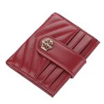 Porta carte da donna Boisen Scorsa in rilievo a slot multi-carta in rilievo Bank Holder Portafoglio Piccolo portafoglio (rosso scuro)