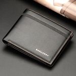 Baellerry Men Short Wallet Multi-card Lychee Pattern Business Wallet(Black)