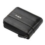 BAELLERRY UOMINI BREVE Portafoglio Birghetto Multi-card Borsa a gettoni TRI-Pieghevole con zip Portafoglio (nero)