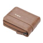 BAELLERRY UOMINI BREVE WACKLET BUDGLE MULTI-CARD BUSH BUSINO TRI-PILUPPA con zip tri-fold (leggero-caffè)