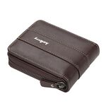 BAELLERRY UOMINI BREVE Portafoglio a portafoglio multi-cartolina Portafoglio con zip tri-fold (caffè scuro)