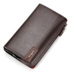 BAELLERRY UOMINI PU PULONE IN PULONE IN PELLE BUSINESS BUSINESS CASUL LYCHEE modello con cerniera con cerniera (marrone)