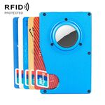 Supporto per carte da portafoglio RFID del titolare della scheda Tracker per Airtag (Blu)