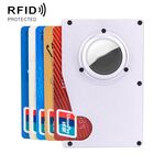 Titolare della carta Tracker Anti perdita del portafoglio del portafoglio RFID per Airtag (Argento)