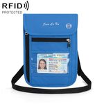 Borsa di stoccaggio del passaporto antifurto del messaggero multifunzionale di Junletu (blu)