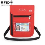 Borsa di stoccaggio del passaporto antifurto del messaggero multifunzionale di Junletu (rosso)