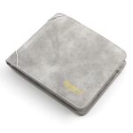 MENBENSE opaco Breve grande capacità Adattatore Casual Adattatore Casual Portafoglio maschio (grigio chiaro)