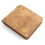 MENBENSE opaco Breve grande capacità Casual Adapter Adattatore Casual Portafoglio maschio (marrone chiaro)