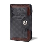 MENBENSE BREVE FASHION TEMPOCE MAGNETIC Fibbia grande capacità 3 piegatore maschio portafoglio (nero)