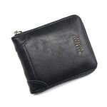 Manubense Casual Fashion Ampia Capacità Multi-card retro portafoglio con cerniera (nero)