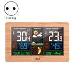 2 PCS Fuju Wood Grain Weather Station Digital Orologio Allarme Allarme Igrometro (EU Plug Yellow)