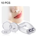 10 pezzi mini tappo di russare magnetico in silicone portatile (trasparente)