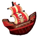 5 pezzi di palloncini per palloncini per navi pirata Halloween Film in alluminio (rosso nero)