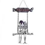 G01 Halloween Skull Skeleton Bride and Groom Welcome House Ciondolo