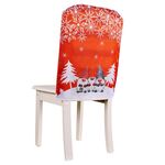 Le sedie per fiocchi da neve della foresta di cartoni animati di Natale coprono forniture decorative (rosso)