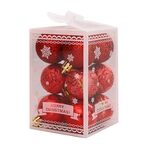 12pcs 4cm Christmas Ball Special Forma + Glitter + set luminoso (rosso)