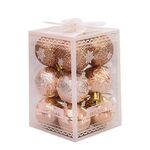 12pcs 4cm Christmas Ball Special Shape + Glitter + Bright Set (Champagne)