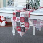 2 pezzi per decorazioni natalizia tavolo da stampa bandiera ristorante per feste di famiglia (reticolo)