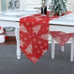 2 pezzi di stampa natalizia tavolo da stampa bandiera ristorante tovaglie per feste di famiglia (albero di Natale)