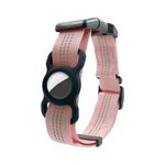PUGGA GG1002 Polyester Dog GPS Device Protector Collar per Airtag, dimensioni: M (rosa)