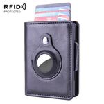 Porta della carta in pelle spazzolata antifurto X-80 RFID per airtag (nero)
