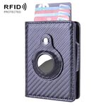 Porta della carta in pelle spazzolata antifurto X-80 RFID per airtag (black in fibra di carbonio)