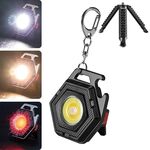 E-SMARTER W5131 Mini portachiavi torcia portatile a luce forte, specifica: nero + treppiede