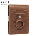 HUMERPAUL BP993 Borsa porta carte tascabile antifurto RFID adatta per AirTag (marrone)