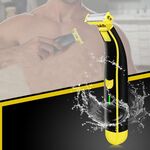 Rasoio elettrico Rasoio da uomo ricaricabile USB portatile (giallo nero)
