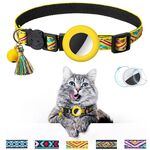 Collare con nappa a campana colorata per animali domestici per tracker Airtag (giallo)