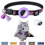 Collare con nappa a campana colorata per animali domestici per tracker Airtag (viola)