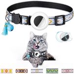 Collare con nappa a campana colorata per animali domestici per tracker Airtag (bianco)