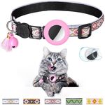 Collare con nappa a campana colorata per animali domestici per tracker Airtag (rosa)